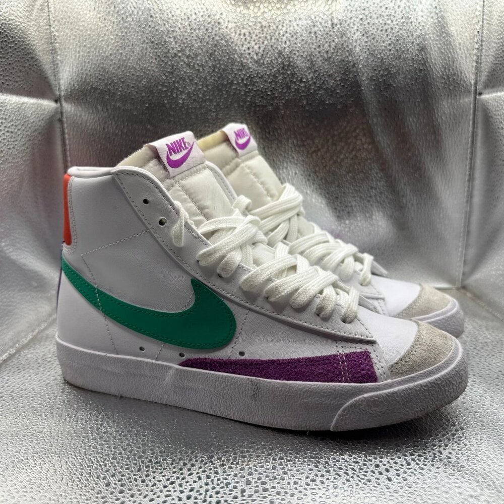 Size‎ 7 Nike Blazer MID '77 Womens White Stadium Green Blanc Sneakers CZ1055-123